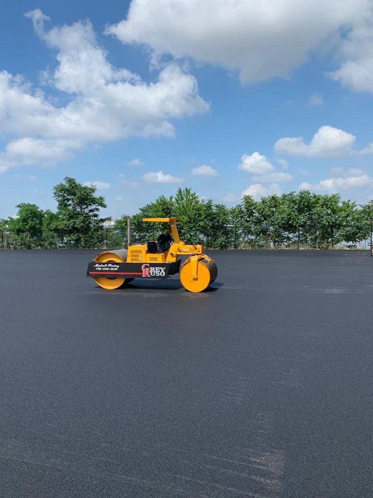 Completed asphalt paving project in College Point, Queens NY — commercial property resurfacing